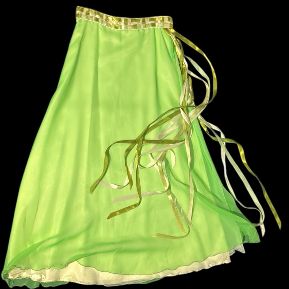 Vintage Lilli Green Chiffon Maxi Skirt